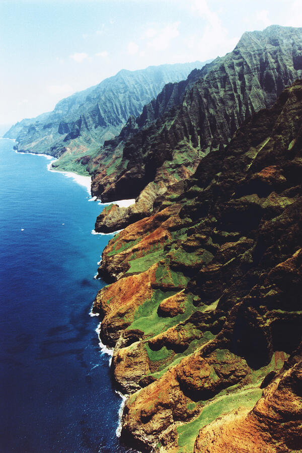 USA, Hawaii, Kauai, mountainous coastline, aerial view #5 Photograph by Dex Image
