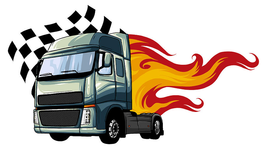 Vector Cartoon Semi Truck. vector illustration design Digital Art by Dean  Zangirolami - Fine Art America