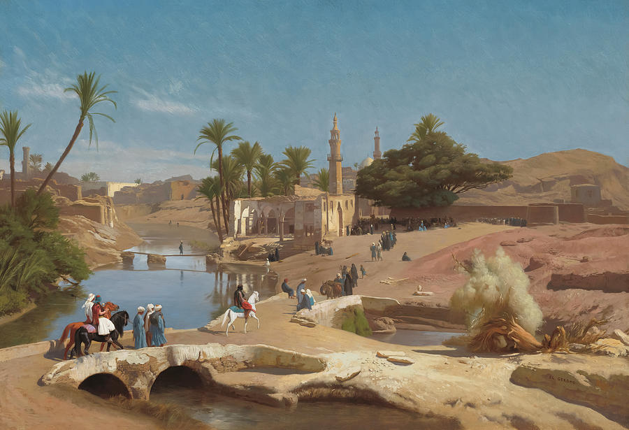 View Of Medinet El-fayoum By Jean-leon Gerome Painting