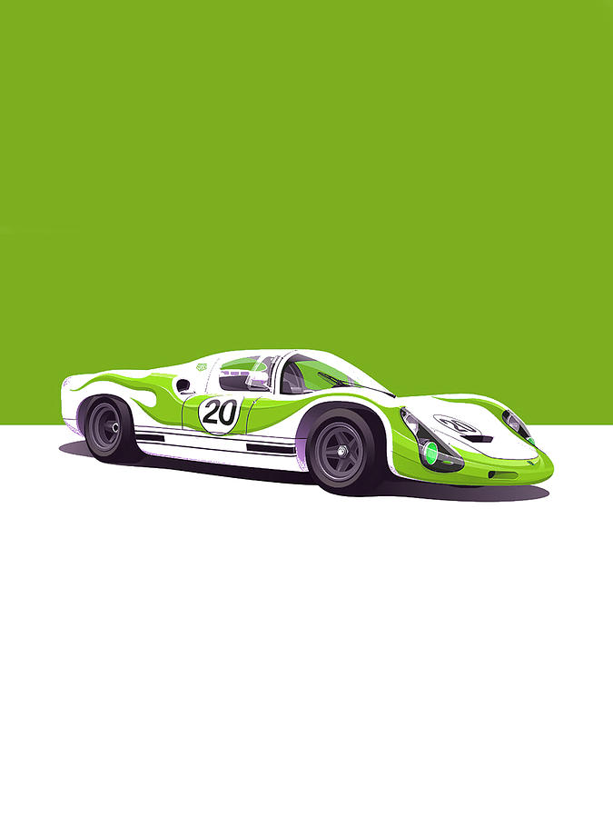 Vintage Porsche LeMans Race Car #5 Digital Art by Thespeedart Vintage Porsche LeMans Race Car #5 Digital Art by Thespeedart