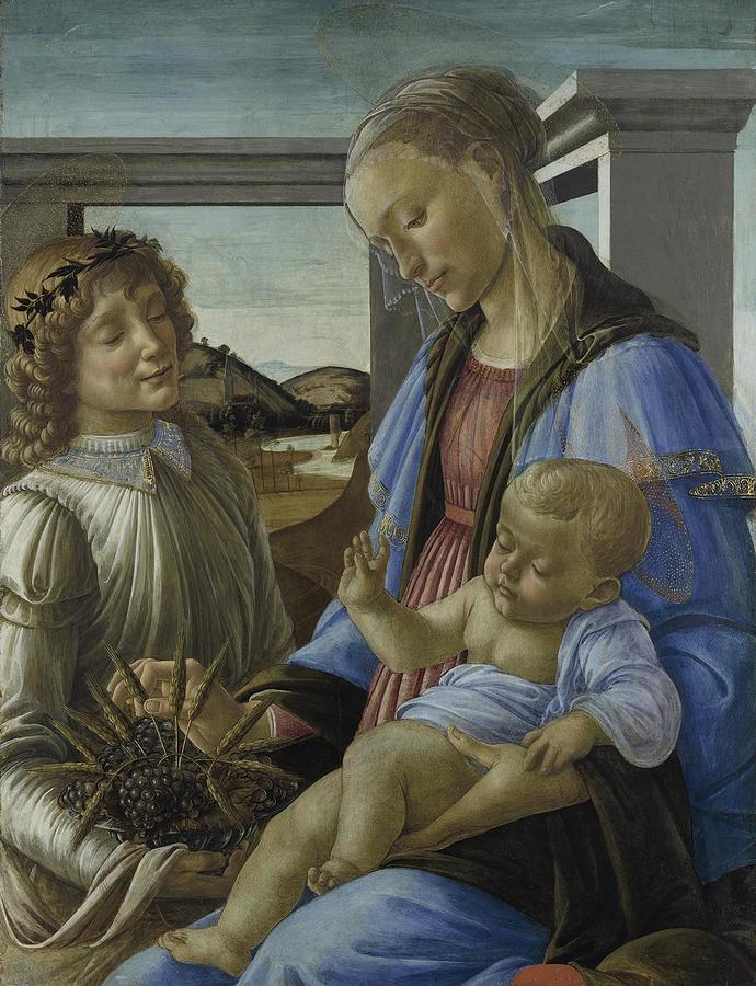Virgin and Child with an Angel #6 Painting by Sandro Botticelli
