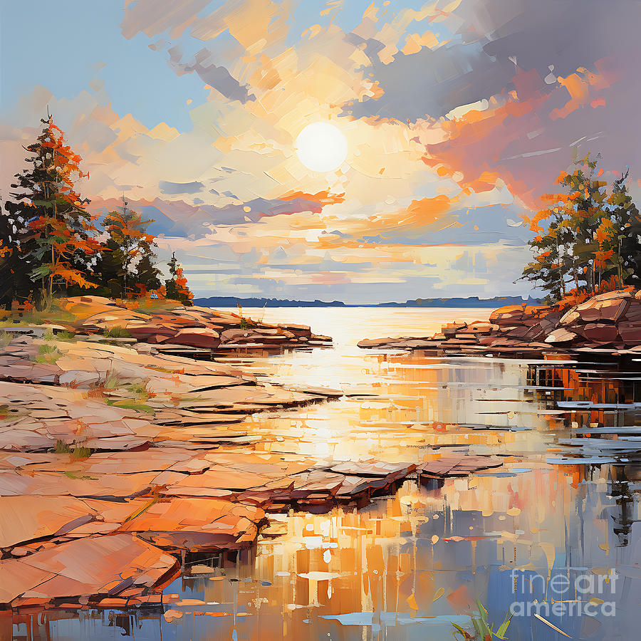 Fantasy Painting - Voyageurs National Park Minnesota USA distant by Asar Studios #5 by Celestial Images