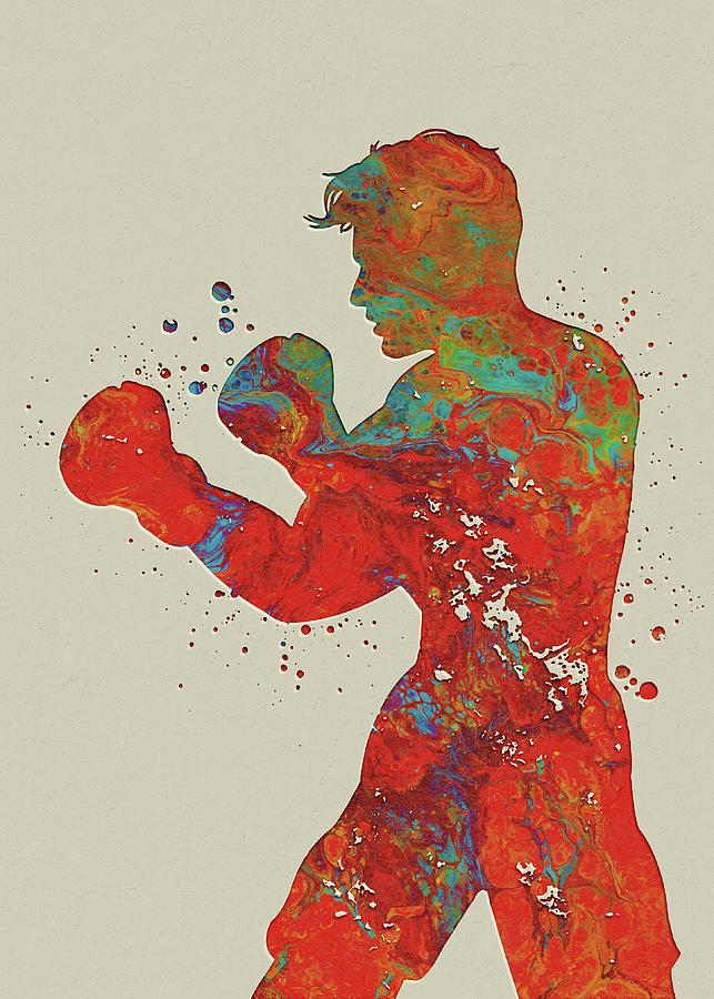 Watercolor Boxing Man Watercolor Print Martial Arts Gym Workout Fight Watercolor Boxing Man Watercolor Print Martial Arts Gym Workout Fight