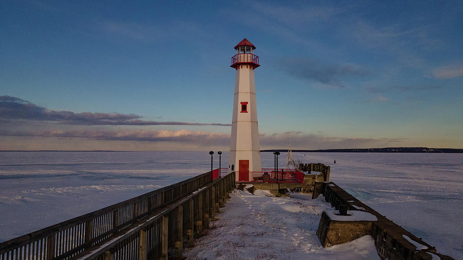 Wawatam Lighthouse In St. Ignace, Michigan In The Winter Photograph