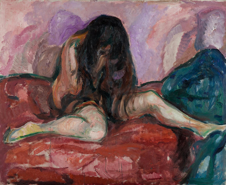 Edvard Munch Painting - Weeping Nude  #5 by Edvard Munch