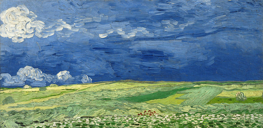 Vincent Van Gogh Painting - Wheatfield under thunderclouds  #5 by Vincent van Gogh