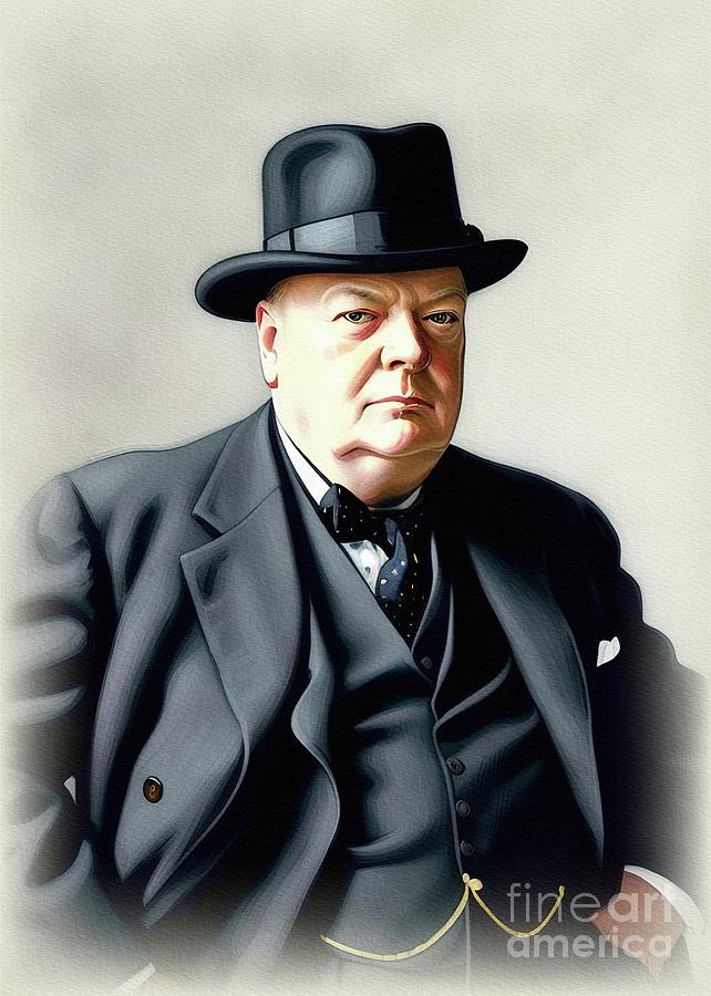 Winston Churchill, Prime Minister WWII Painting by John Springfield ...