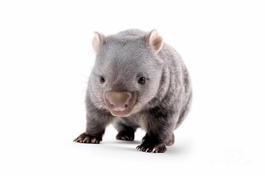 Wombat Joey Isolated On White Background Digital Art By Benny Marty Fine Art America