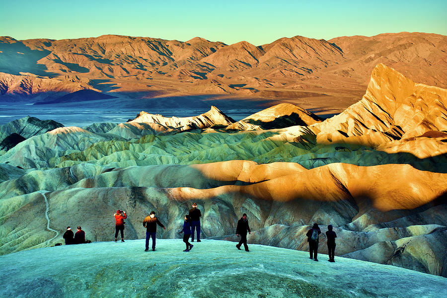 Zabriskie Point at Sunrise in Death Valley National Park, California