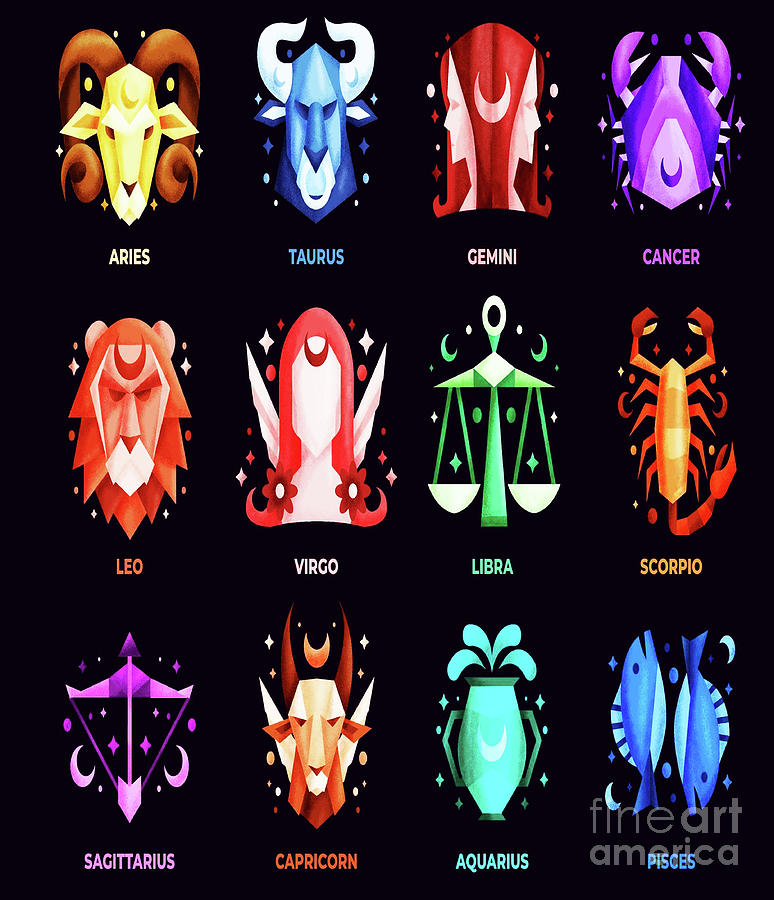 Zodiac Names Digital Art by Jonatan Luis - Fine Art America