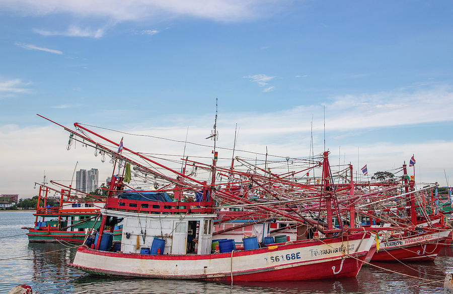 Fishing Boats At A Pier In Thailand Photograph By Wilfried Strang Pixels