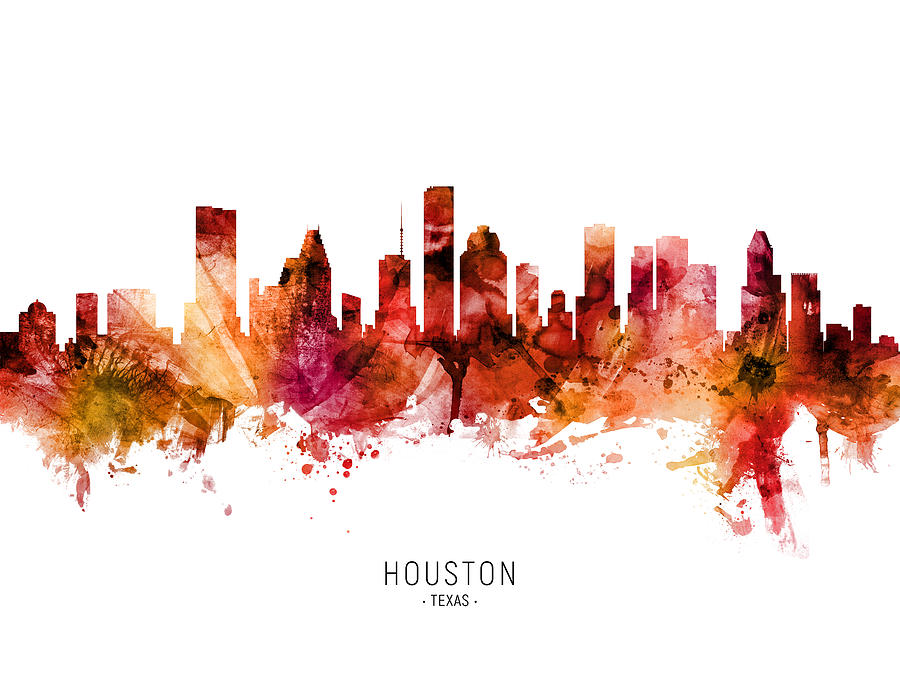 Houston Texas Skyline #50 Digital Art by Michael Tompsett