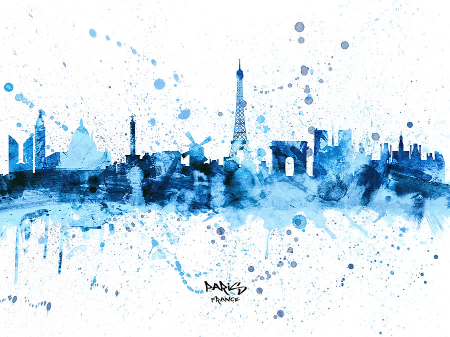 Paris France Skyline #50 Digital Art by Michael Tompsett