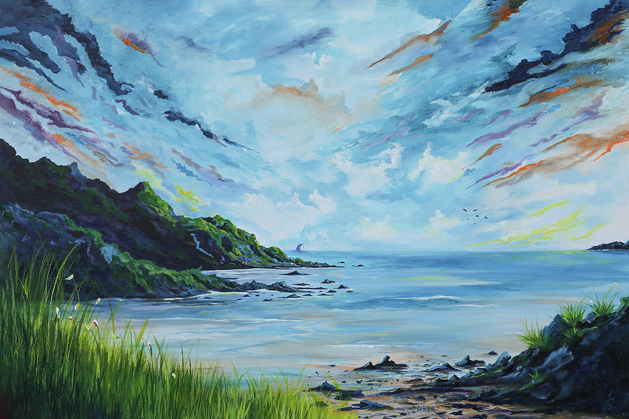 505 passing Lovers Cove Kinsale Painting by Conor Murphy