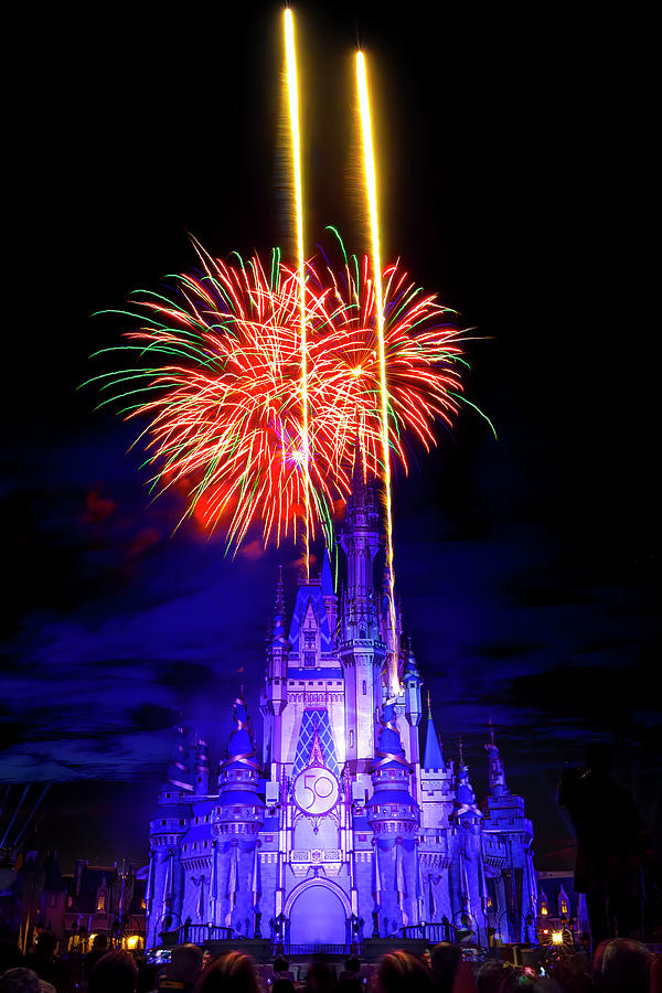 50th Anniversary Fireworks at Disney World Photograph by Mark Andrew Thomas