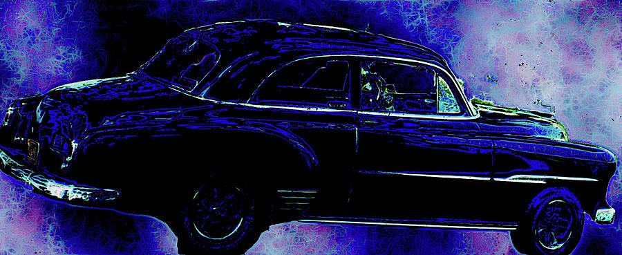 51 Black Chevrolet Car Digital Art by Cathy Anderson