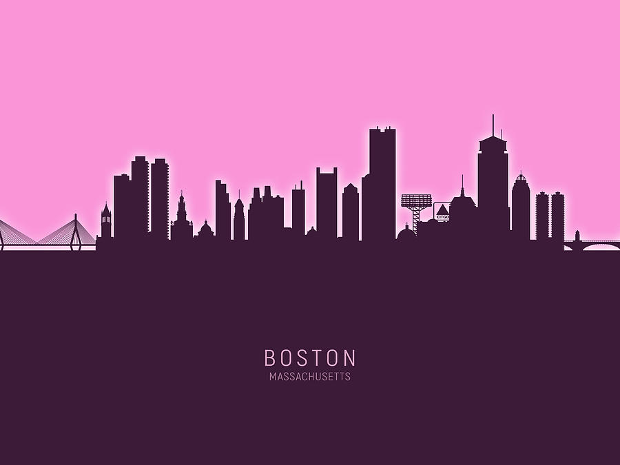 Boston Massachusetts Skyline #51 Digital Art by Michael Tompsett