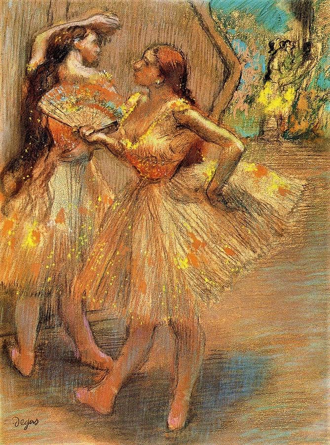 51 Edgar Degas Two Dancers In The Wings 1880 Pastel On Paper Pastel By Edgar Degas Fine Art 