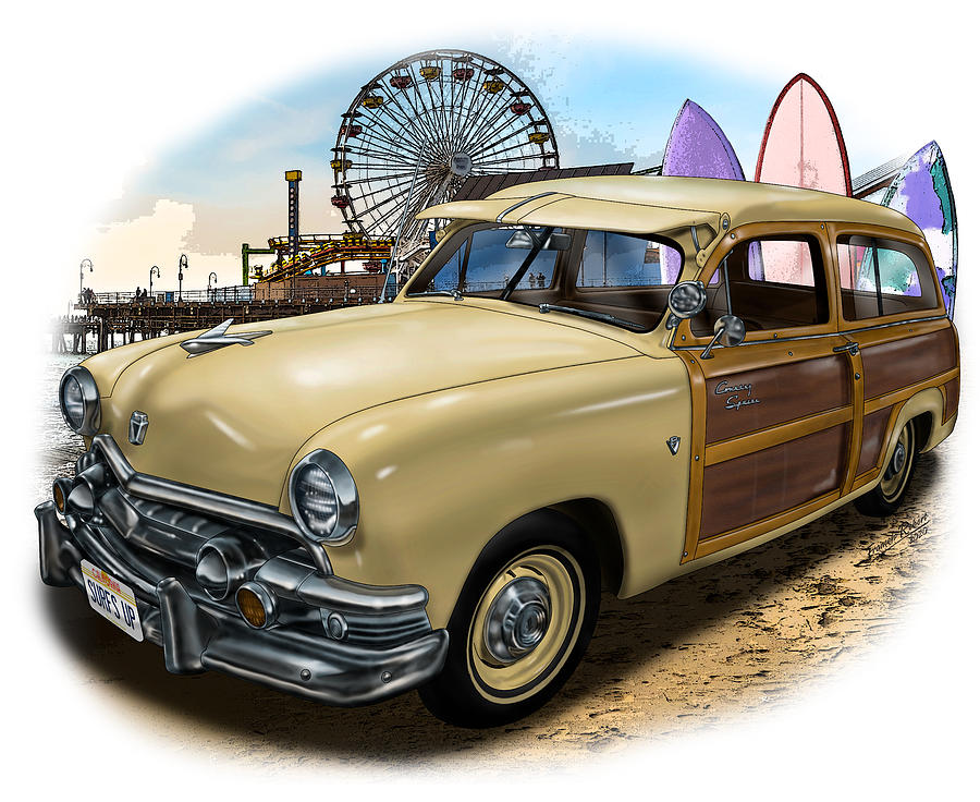 51 Ford Country Squire Woody #51 Digital Art by Francois Robert