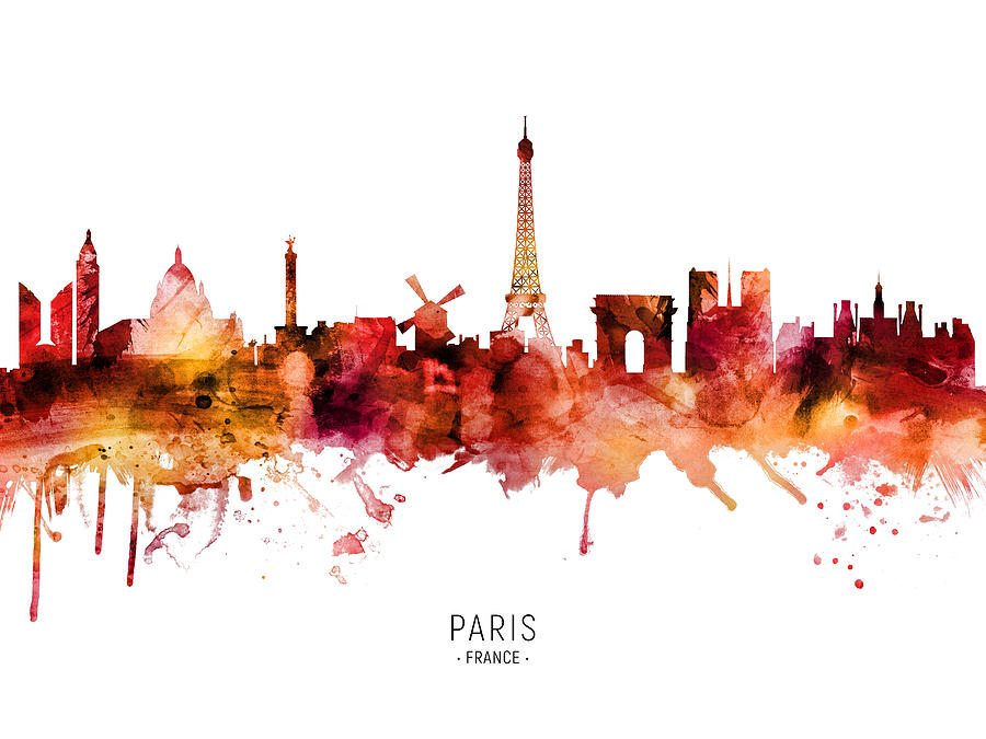 Paris Digital Art - Paris France Skyline #51 by Michael Tompsett