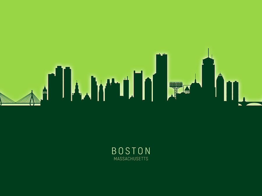Boston Massachusetts Skyline #52 Digital Art by Michael Tompsett