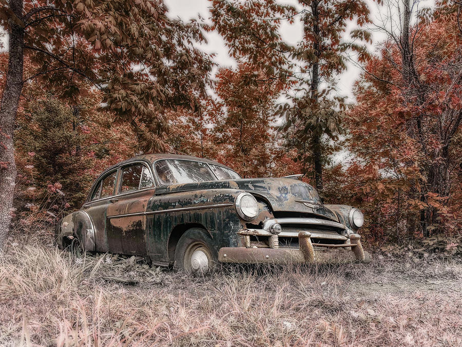 52 Chevy Styleline Deluxe - abandoned chevy in advanced state of decay Photograph by Peter Herman