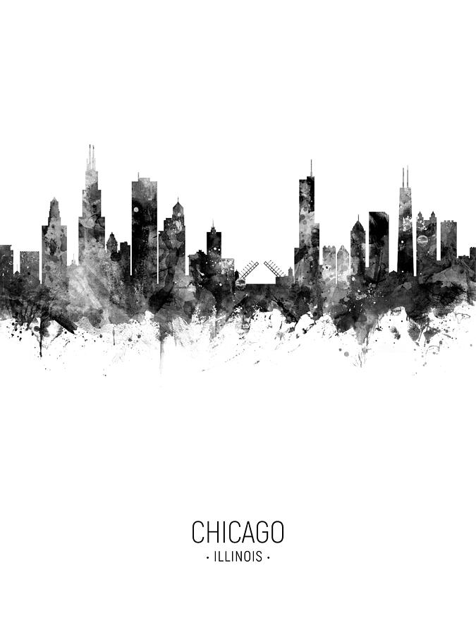 Chicago Illinois Skyline #52 Digital Art by Michael Tompsett