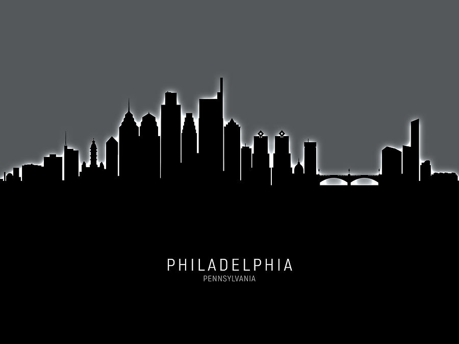 Philadelphia Pennsylvania Skyline #52 Digital Art by Michael Tompsett