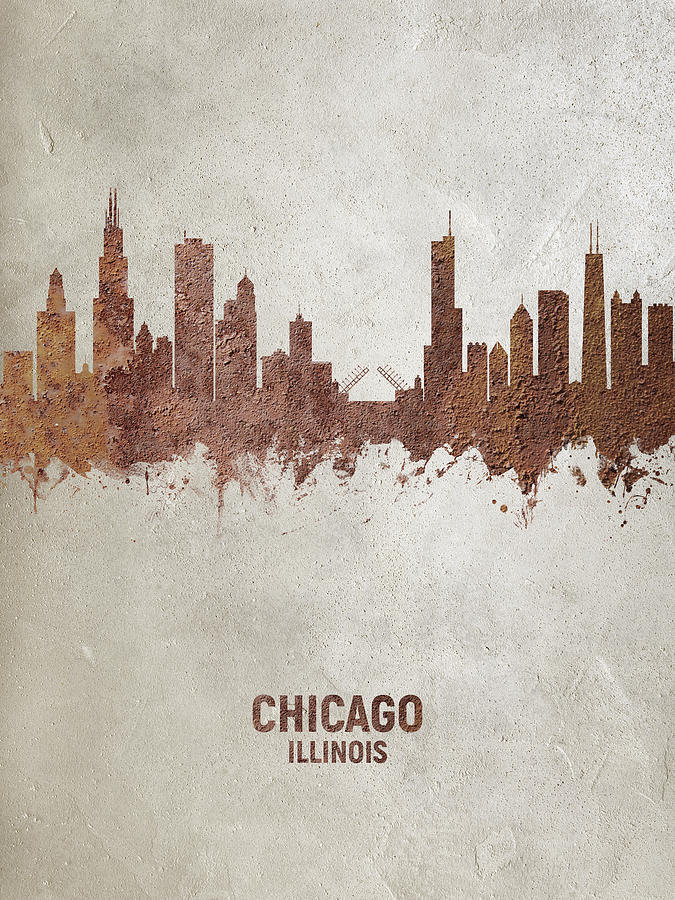 Chicago Illinois Skyline #53 Digital Art by Michael Tompsett