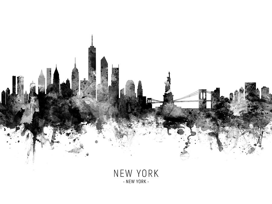 New York Skyline #53 Digital Art by Michael Tompsett