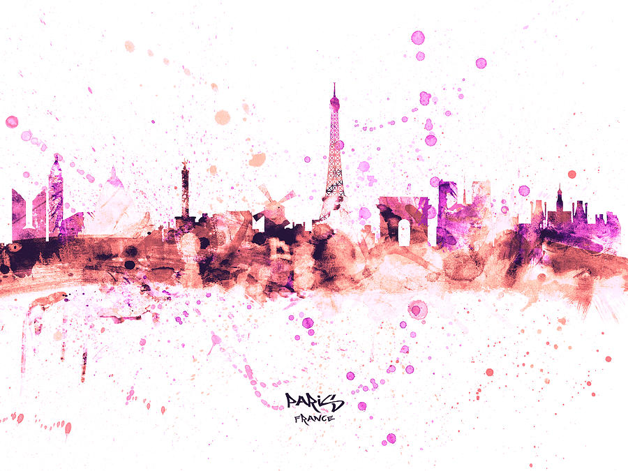 Paris France Skyline #53 Digital Art by Michael Tompsett