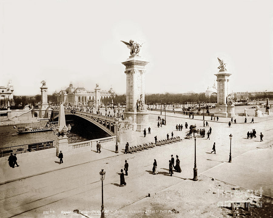 Paris Photograph - Exposition Universelle 1900 Pont Alexandre III et le Petit Palais 1900 by Monterey County Historical Society