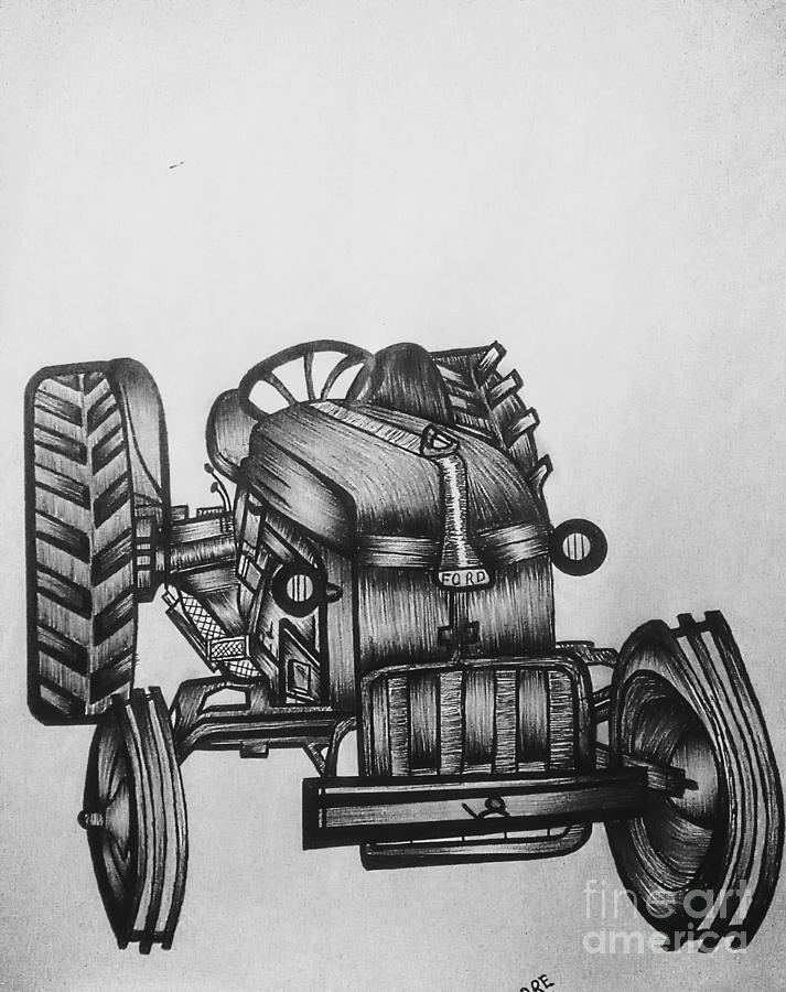 54 Ford tractor Drawing by Pat b Moore Fine Art America