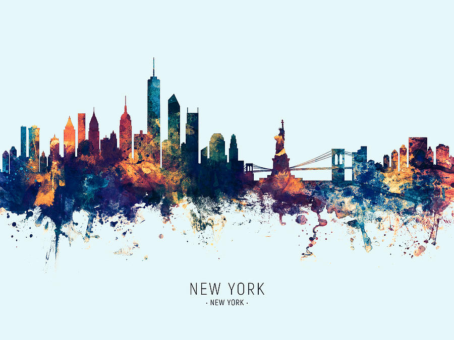 New York Skyline #54 Digital Art by Michael Tompsett