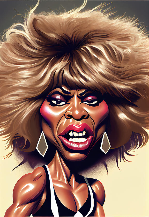 Tina Turner Caricature Mixed Media