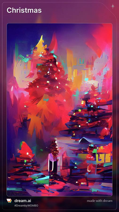 A I Bright Christmas Trees Digital Art by Denise F Fulmer