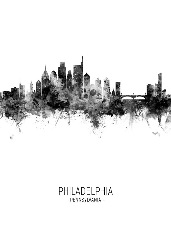 Philadelphia Pennsylvania Skyline #55 Digital Art by Michael Tompsett