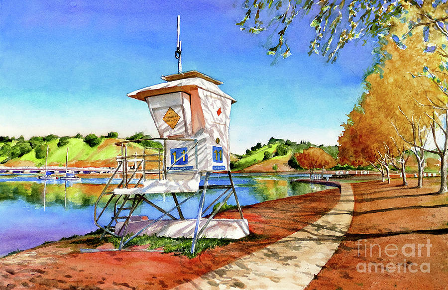 #550 Lifeguard Station #550 Painting by William Lum