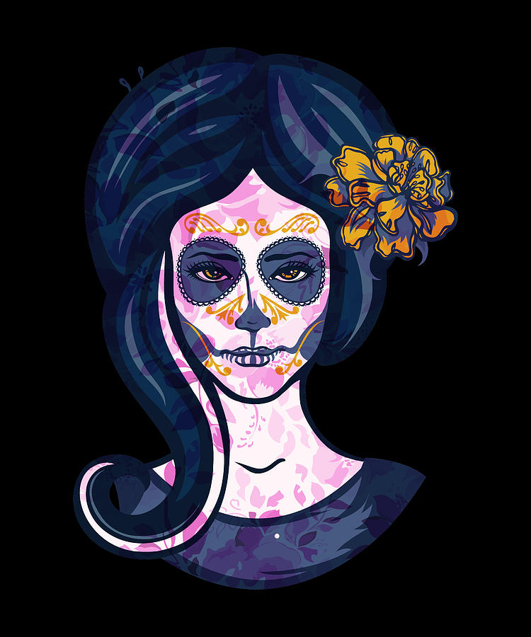 Abstract Mexican Day Of The Dead Woman Digital Art by CalNyto - Fine ...