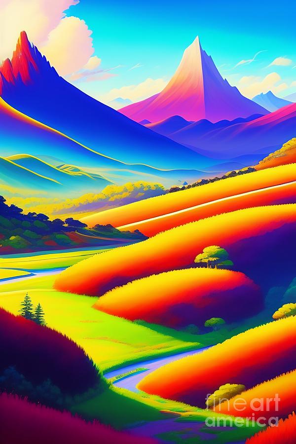 Beautiful landscape oil painting Digital Art by Boon Mee - Fine Art America