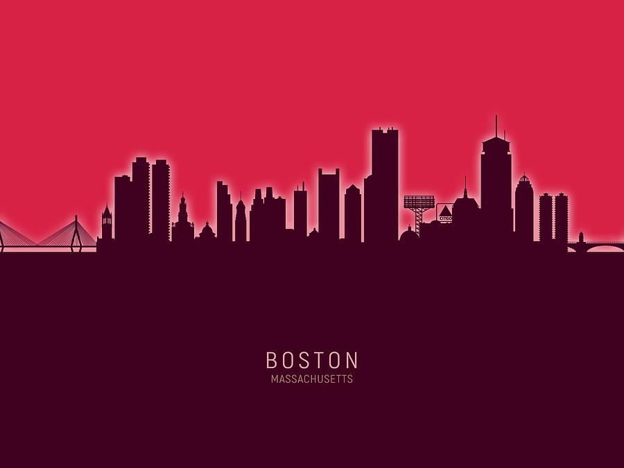 Boston Massachusetts Skyline #56 Digital Art by Michael Tompsett