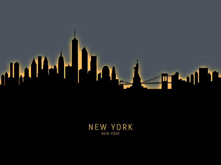 New York Skyline #56 Digital Art by Michael Tompsett