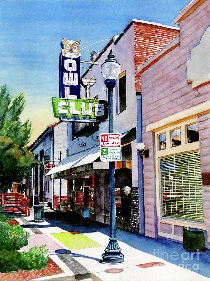 #561 Owl Club #561 Painting by William Lum