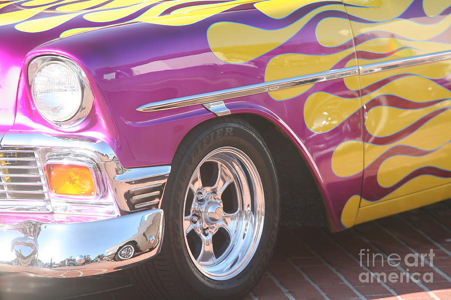 57 Chevy Wow Body Flames Classic Cars  Photograph by Chuck Kuhn