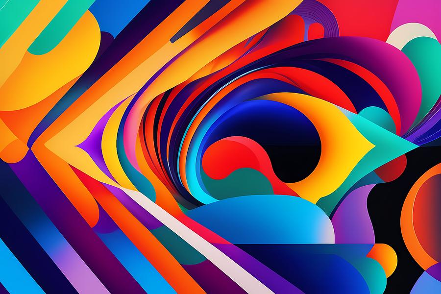 Colorful Trippy Psychedelic Retro Abstract Art Digital Art by Abstract ...