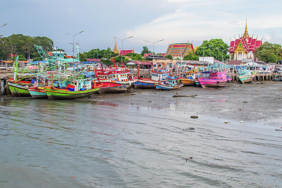 Fishing Boats At A Pier In Thailand Photograph By Wilfried Strang