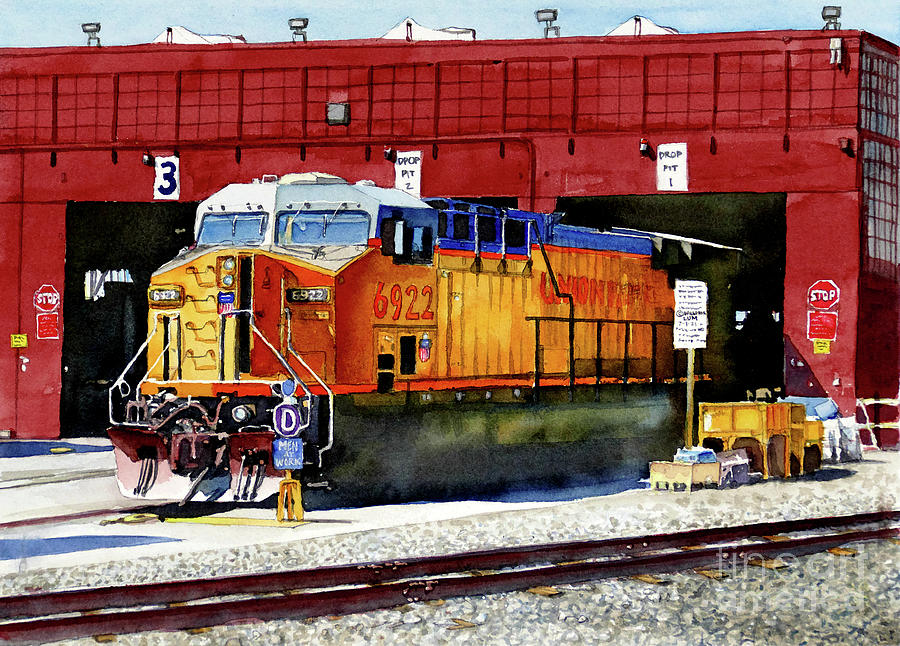 #573 Diesel Shop #573 Painting by William Lum