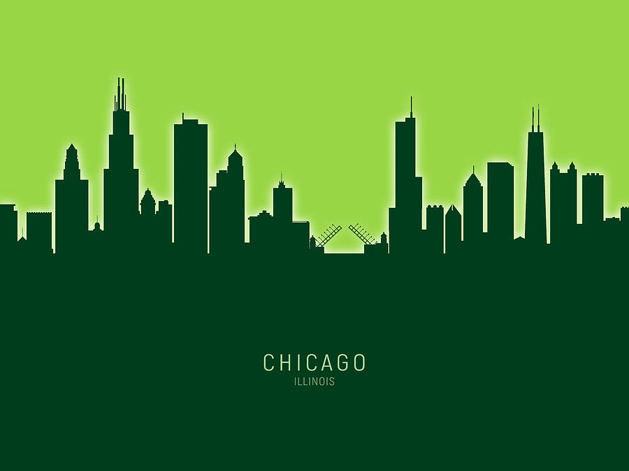 Chicago Illinois Skyline #58 Digital Art by Michael Tompsett