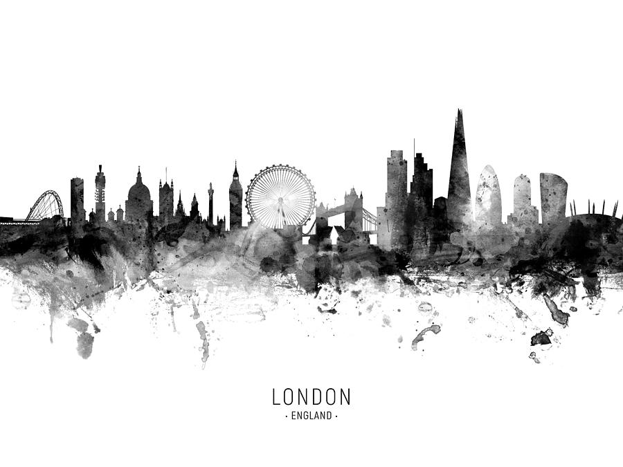 London Digital Art - London England Skyline #58 by Michael Tompsett