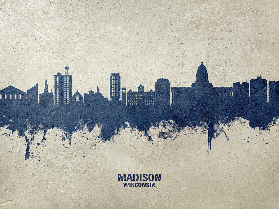 Madison Wisconsin Skyline #58 Digital Art by Michael Tompsett